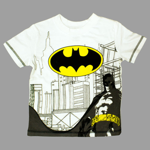 BatMan Chest Print White Boys Premium 2 Piece Set