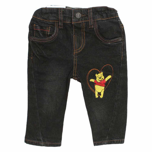 CPD Pooh Cross Stitched Black Boys Denim Jeans Back