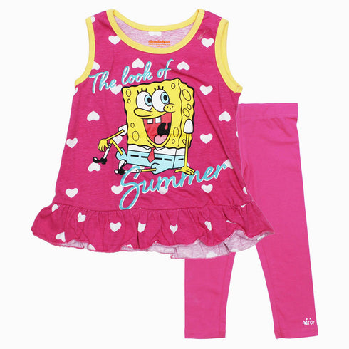 Sponge Bob Look Of Summer Girls Pink 2 Piece Set