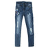 PAGE ONE YOUNG Butterfly Embroidery Heavy Ripped Blue Girls Denim Jeans