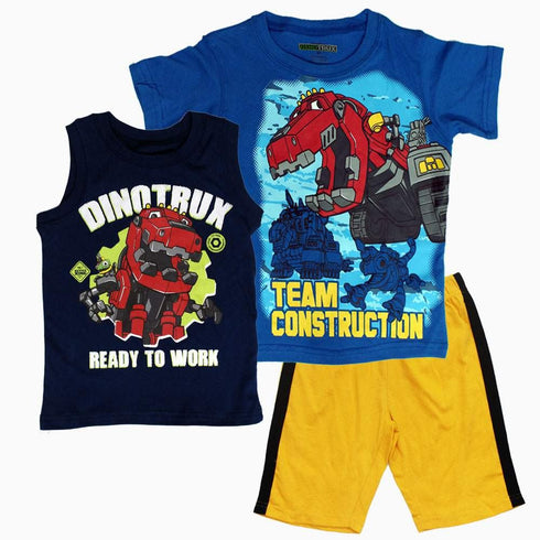 DINOTRUX Team Construction Boys Navy Blue 3 piece Set
