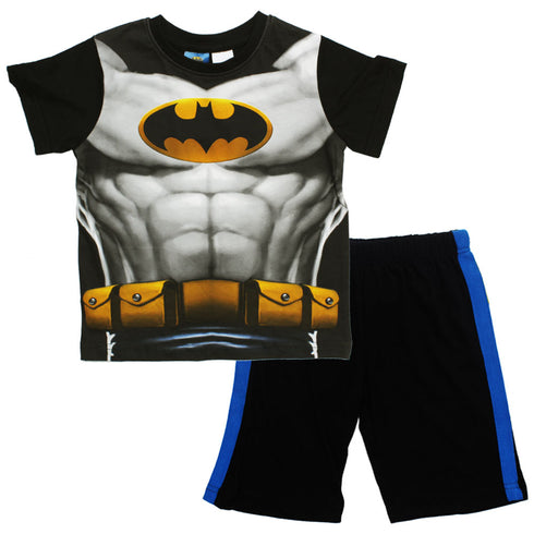 BATMAN Chest Print Premium Cotton Black Boys 2 Piece Set