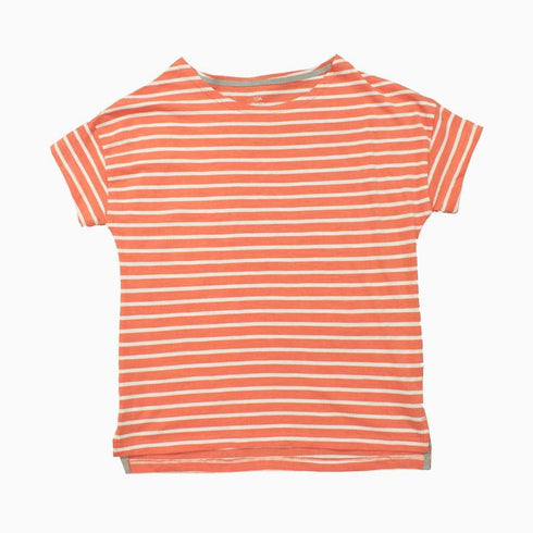 KIABI Girls Light orange and White Stripes Premium Cotton tshirt