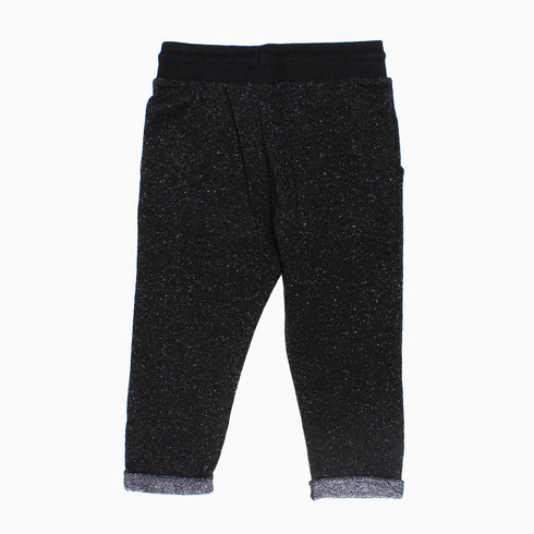 Terranova Girls Silver shine Black Cotton Terry Trouser
