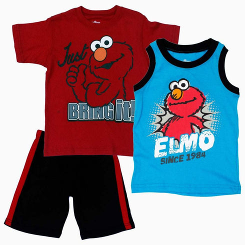 Elmo Red and Blue 3 piece Set Tshirt