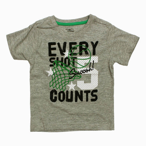 Little Rebel Every Shot Counts Grey boys Tshirt