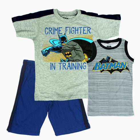 BATMAN Crime Fighter in Traininig Grey Boys 3 Piece Set