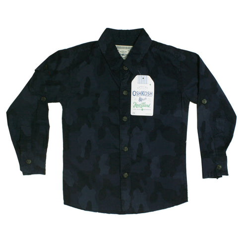 OSHKOSH Camouflage Blue And Black Premium Cotton Casual Winter Shirt