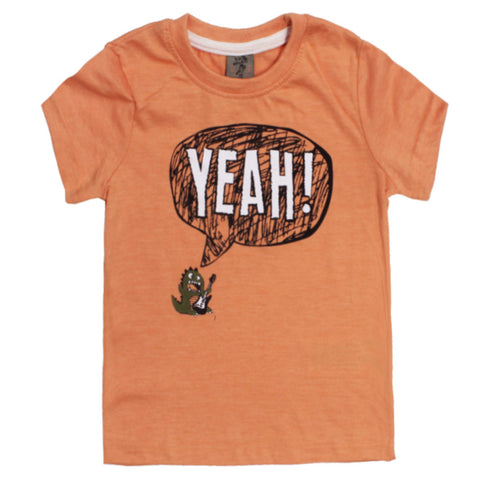 KIKI KOKO Yeah Light Orange Boys Premium Cotton T shirt