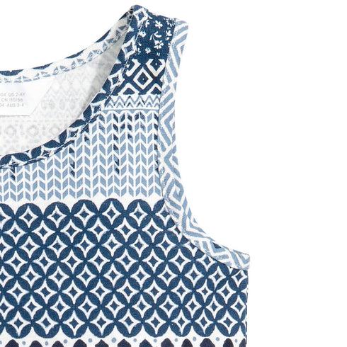 HnM All Over Blue Abstract Designed Premium Cotton Dress