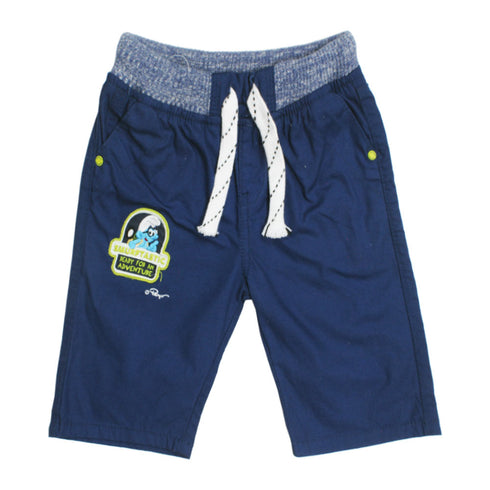 SMURF White Dori Smurf Embroidery Blue Boys Cotton Short