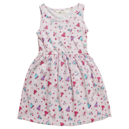 HnM All Over Dress Print Stripes Premium Cotton Dress