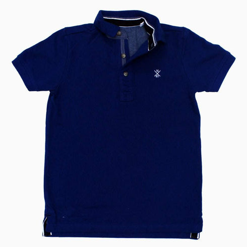 Next Embroidered Boys Pique Cotton Navy Blue Polo