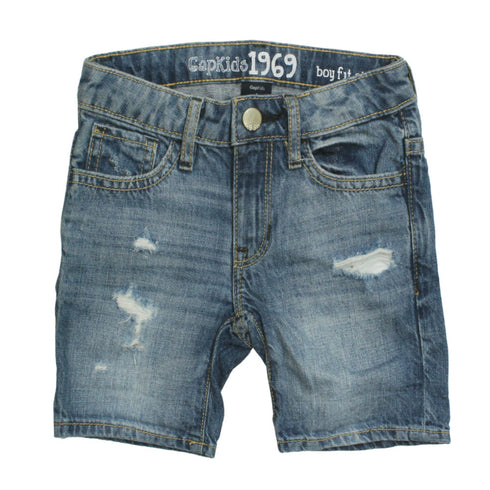 GAP KIDS Heavy Ripped Boy Fit Denim Shorts