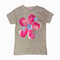 DOPO DOPO Premium Cotton Girls Heather Grey Summer Flower Tshirt