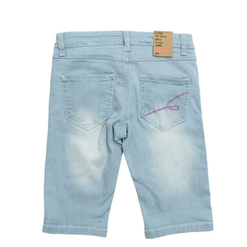 MAX Girls Light Blue Skinny Fit Premium Short