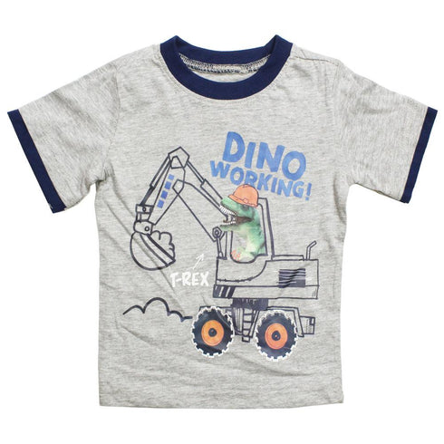 DINO working Heather Grey Cotton Tshirt