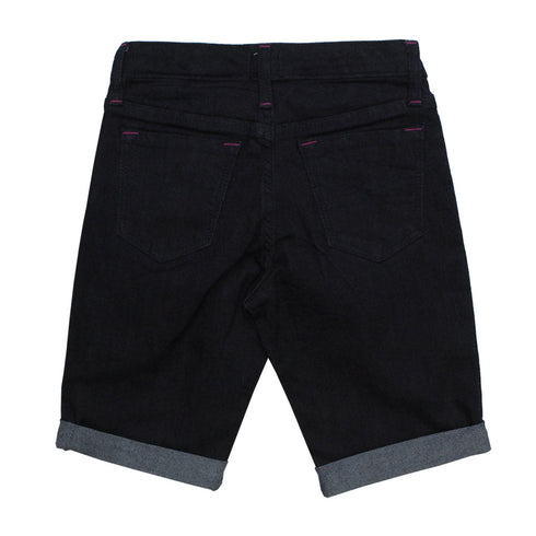 GAP KIDS Black with Purple Stitching Denim Boys Bottom Folded Shorts
