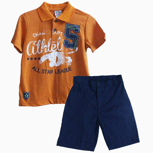 All star orange 2 piece boys set
