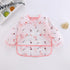 Baby Kids Animals Pink Toddler Long Sleeve Waterproof Eating Smock Feeding Bib