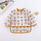 Baby Kids Bear Face Yellow Toddler Long Sleeve Waterproof Eating Smock Feeding Bib