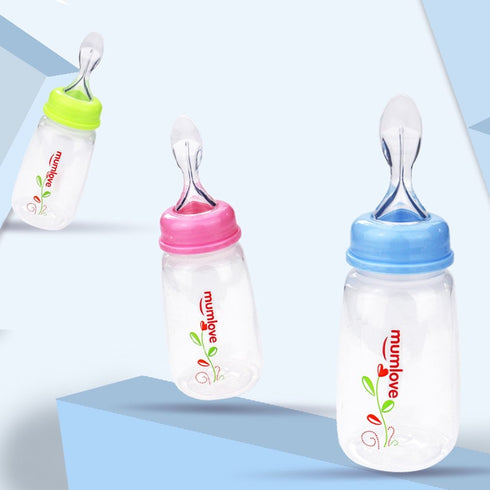 MUMLOVE Green White silicone Spoon Feeder