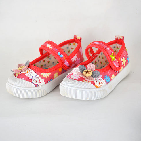 Pink Flower Girls Pumps