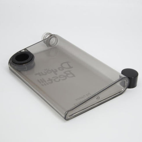 Do Your Best Black Note Book Flat Water Bottle