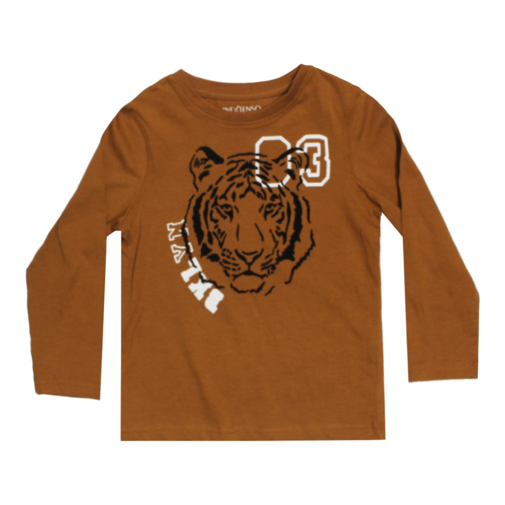 IN EXTENSO Tiger Face Brown Boys Premium Cotton Tshirt – Globalstock
