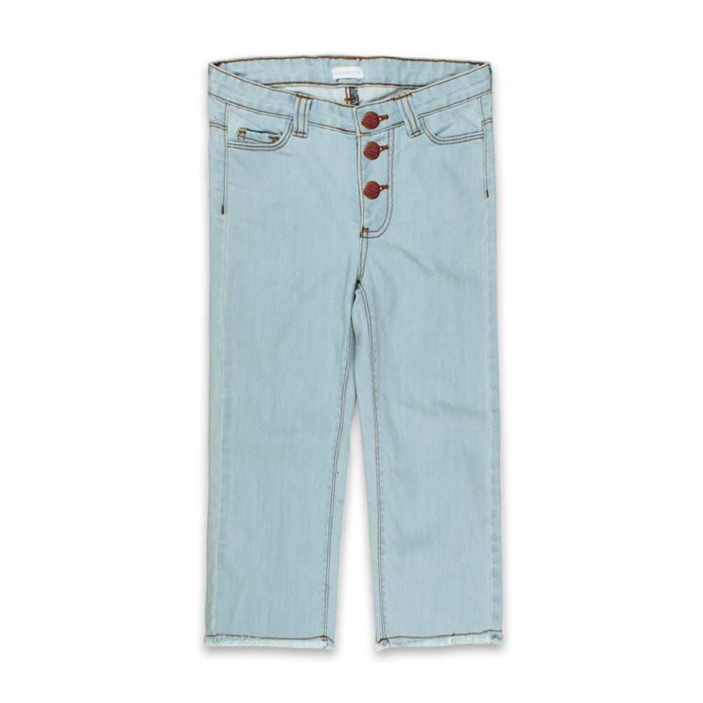 LANIDOR 3 Button Light Blue Girls Denim Loose fit Jeans – Globalstock