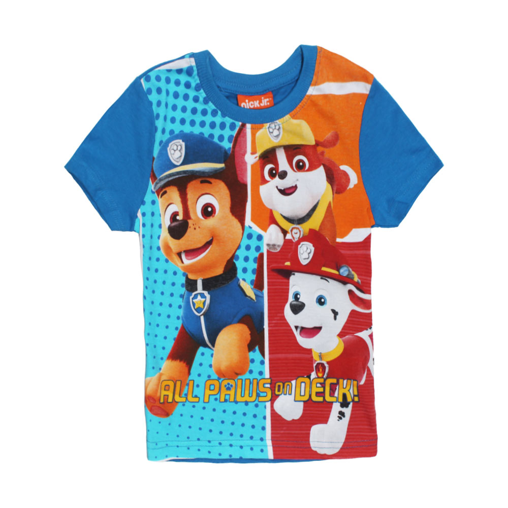 NICK JR Paw Print Blue Boys Premium Cotton Tshirt – Globalstock